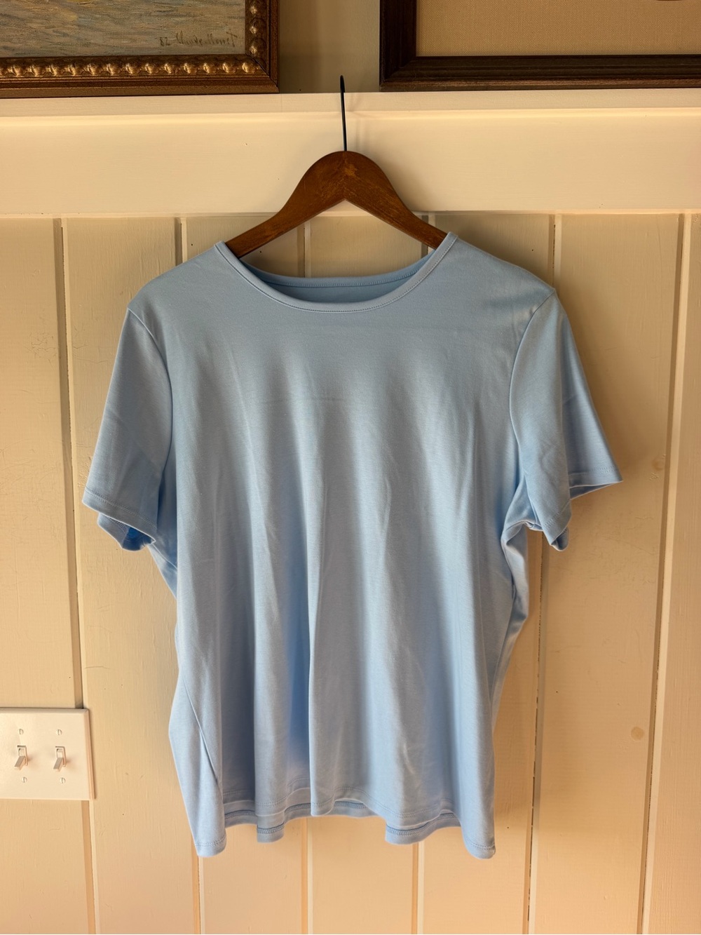 L.L. Bean Women’s Light Blue Short Sleeve Crew Neck Cotton Tee, Size XL-P, NWOT